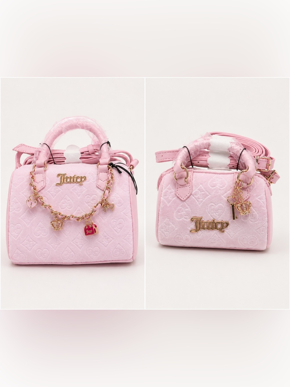 Juicy Couture Pink Kids Mini Handbag Duo with Gold Charms - Picture 8 of 11